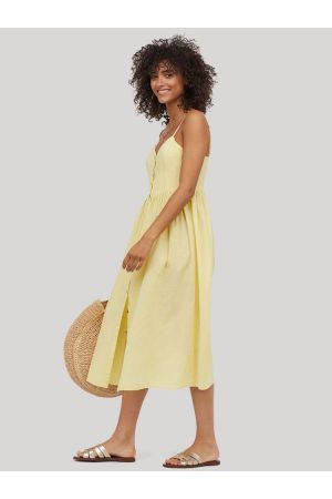Linen-blend dress