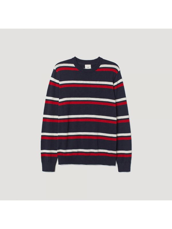 Red stripe tie front shirt