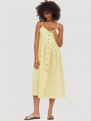 Linen-blend dress