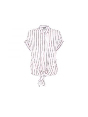 Red stripe tie front shirt