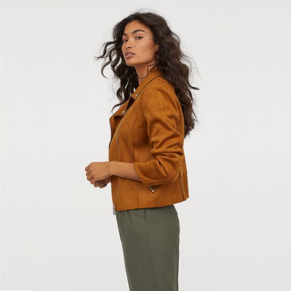 Brown faux fur longline